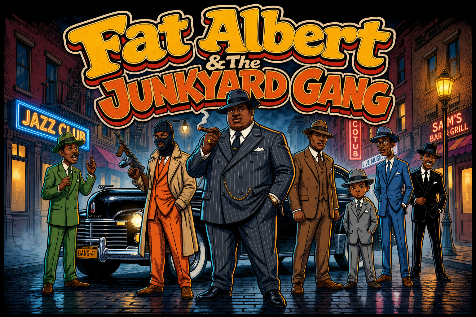 Fat Albert and The Junkyard gang design artwork
